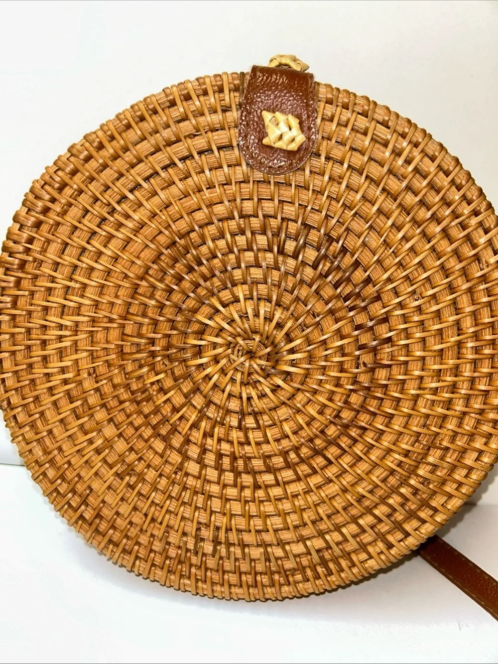 Round Rattan‎ Crossbody Purse Bag Boho Straw 8” Woven Circle Beach BOHO Summer